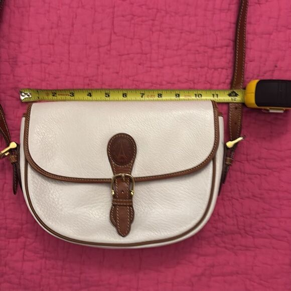 La Tour Eiffel Elegant white  and Brown genuine leather Shoulder Bag - Picture 10 of 11